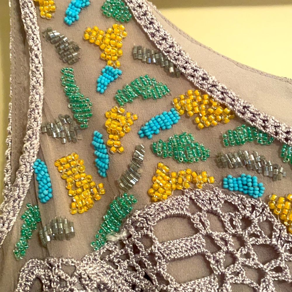 Free People Limited Edition Hand Beaded/Crochet Dress - Picture 2 of 10